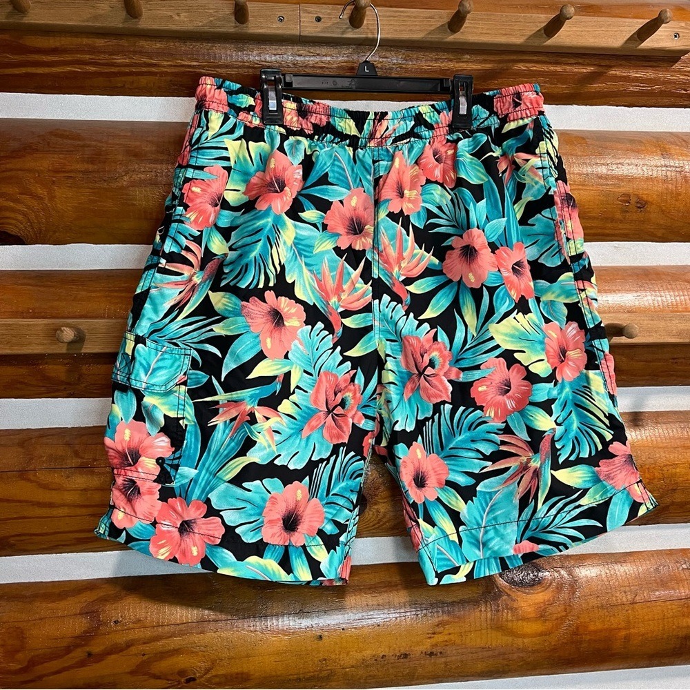 Caribbean Swimwear Vibrant‎ Floral Men's Board Shorts Large
